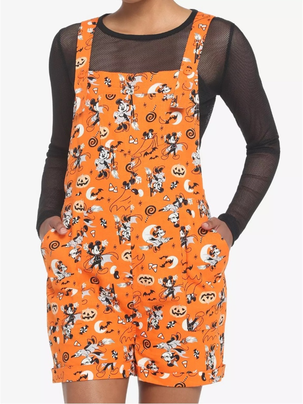 Her Universe Disney Halloween Vintage Icons Soft Shortalls Size M